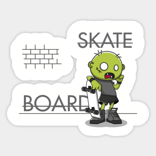 skateboard zombies Sticker